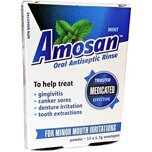 Amosan Oral Antiseptic Rinse for Canker Sore Relief