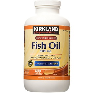 bottle of Kirkland Signature Fish Oil