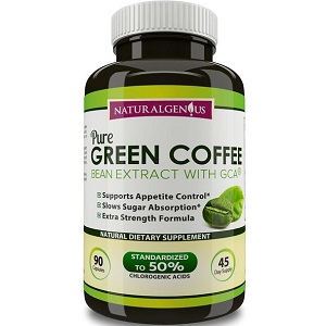 bottle of Natural Genius Pure Green Coffee Bean Extract