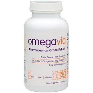 bottle of OmegaVia Fish Oil