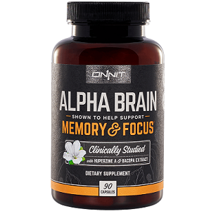 bottle of Onnit Alpha Brain