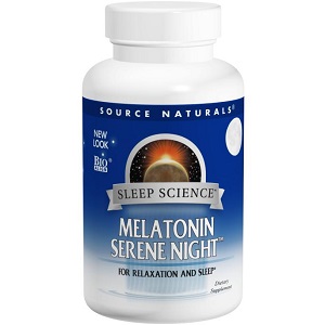 bottle of Source Naturals Sleep Science Melatonin Serene Night